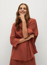 Mango - Medium Orange Oversize Flowy Shirt Mango - Medium Orange Oversize Flowy Shirt