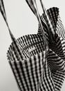 Mango - black Gingham-check fabric shopper bag Mango - black Gingham-check fabric shopper bag