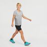 QUECHUA - Large MH500 Women's Short-sleeved Mountain Hiking T-Shirt, Mouse Grey QUECHUA - Large MH500 Women's Short-sleeved Mountain Hiking T-Shirt, Mouse Grey