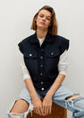Mango - navy Button vest Mango - navy Button vest