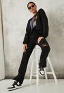 Missguided - Black Recycled Black Wrath Distressed Side Split Jeans Missguided - Black Recycled Black Wrath Distressed Side Split Jeans