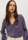 Mango - medium blue Babydoll collar printed shirt Mango - medium blue Babydoll collar printed shirt