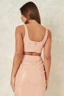 Missguided - Orange Tangerine Co Ord Faux Leather Scoop Neck Crop Top Missguided - Orange Tangerine Co Ord Faux Leather Scoop Neck Crop Top