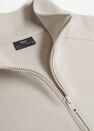 Mango - natural white Cotton sweatshirt with zip neck, Men Mango - natural white Cotton sweatshirt with zip neck, Men