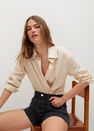 Mango - Open Grey Mini Shorts With Frayed Hem, Women Mango - Open Grey Mini Shorts With Frayed Hem, Women