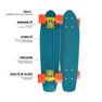 OXELO - Yamba cruiser skateboard - coral blue, Unique Size OXELO - Yamba cruiser skateboard - coral blue, Unique Size