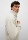 Mango - natural white Cotton sweatshirt with zip neck, Men Mango - natural white Cotton sweatshirt with zip neck, Men