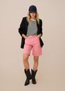 Mango - bright pink Denim bermuda shorts with frayed hem, Women Mango - bright pink Denim bermuda shorts with frayed hem, Women