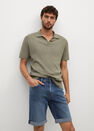 Mango - open blue Dark wash denim Bermuda shorts, Men Mango - open blue Dark wash denim Bermuda shorts, Men
