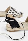 Missguided - Black Black Striped Flat Espadrille Shoes Missguided - Black Black Striped Flat Espadrille Shoes
