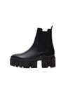 Mango - Black Leather Boots With Track Sole Mango - Black Leather Boots With Track Sole