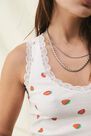 Urban Outfitters - WHT UO White Leia Strawberry Print Top Urban Outfitters - WHT UO White Leia Strawberry Print Top