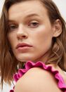 Mango - bright pink Ruffled strap top, Women Mango - bright pink Ruffled strap top, Women