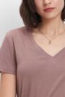 Mohito - Plain Basic T-Shirt Eco Aware - Brown Mohito - Plain Basic T-Shirt Eco Aware - Brown