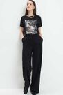 Mohito - T-Shirt With Shiny Applique - Black Mohito - T-Shirt With Shiny Applique - Black
