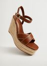 Mango - medium brown Wedge strips sandals Mango - medium brown Wedge strips sandals