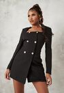 Missguided - Black Square Neck Military Tailored Dress Missguided - Black Square Neck Military Tailored Dress