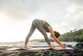 DOMYOS - XS Seamless 7/8 Dynamic Yoga Leggings - Mottled Coral - Dark Grey DOMYOS - XS Seamless 7/8 Dynamic Yoga Leggings - Mottled Coral - Dark Grey
