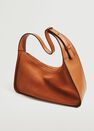Mango - Medium Orange Leather Baguette Bag, Women Mango - Medium Orange Leather Baguette Bag, Women