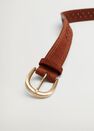 Mango - orange Detail leather belt, Women Mango - orange Detail leather belt, Women