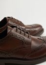 Mango - Medium Brown Laser-Cut Leather Blucher Shoes Mango - Medium Brown Laser-Cut Leather Blucher Shoes