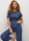 Mango - Open Blue Frayed Hem Culotte Jeans, Women Mango - Open Blue Frayed Hem Culotte Jeans, Women