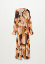 Mango - Orange Flowy Printed Dress Mango - Orange Flowy Printed Dress