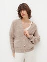 Reserved - Beige Cropped Cardigan With Pockets, Women Reserved - Beige Cropped Cardigan With Pockets, Women