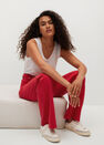 Mango - red Wide leg high waist jeans, Women Mango - red Wide leg high waist jeans, Women