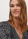 Mango - black Printed draped detail blouse Mango - black Printed draped detail blouse