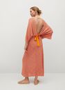 Mango - Orange Combined Knitted Dress With Slit, Women Mango - Orange Combined Knitted Dress With Slit, Women