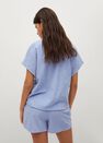 Mango - lt-pastel blue Stretch cotton shorts, Women Mango - lt-pastel blue Stretch cotton shorts, Women