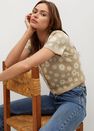 Mango - lt pastel brown Floral-print knitted cardigan Mango - lt pastel brown Floral-print knitted cardigan