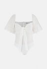 Missguided - White Broderie Tie Front Cut Out Bodysuit Missguided - White Broderie Tie Front Cut Out Bodysuit