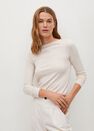 Mango - natural white Ribbed T-shirt Mango - natural white Ribbed T-shirt