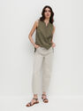 Reserved - Green Sleeveless Cotton Blouse, Women Reserved - Green Sleeveless Cotton Blouse, Women