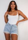 Missguided - White White Clear Strap Knitted High Leg Bodysuit Missguided - White White Clear Strap Knitted High Leg Bodysuit