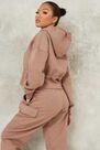 Missguided - Brown Mocha Co Ord Ruched Detail Toggle Hoodie Missguided - Brown Mocha Co Ord Ruched Detail Toggle Hoodie