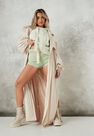 Missguided - Mint Missguided Ribbon Knit Boxy Hoodie Missguided - Mint Missguided Ribbon Knit Boxy Hoodie
