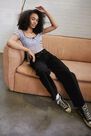 Urban Outfitters - Blue UO Mesh Mimi Top, Women Urban Outfitters - Blue UO Mesh Mimi Top, Women