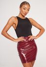 Missguided - Deep Purple Plum Vinyl Mini Skirt Missguided - Deep Purple Plum Vinyl Mini Skirt