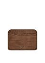 Mango - medium brown Croc-effect card holder, Women Mango - medium brown Croc-effect card holder, Women