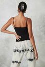 Missguided - Black Bow Front Ruched Bust Vest Top Missguided - Black Bow Front Ruched Bust Vest Top