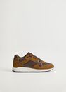 Mango - Brown Leather Mixed Sneakers Mango - Brown Leather Mixed Sneakers