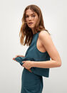 Mango - dark blue Flowy crop top Mango - dark blue Flowy crop top