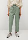 Mango - green Leather-effect elastic waist trousers Mango - green Leather-effect elastic waist trousers