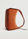 Mango - Medium Orange Leather Baguette Bag, Women Mango - Medium Orange Leather Baguette Bag, Women