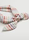 Mango - lt-pastel pink Stripes bow headband, Kids Girl Mango - lt-pastel pink Stripes bow headband, Kids Girl