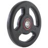 DOMYOS - 5 Kg Rubber Weight Disc with Handles 28mm - 5kg, Black DOMYOS - 5 Kg Rubber Weight Disc with Handles 28mm - 5kg, Black