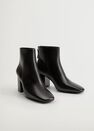Mango - black Heel leather ankle boot Mango - black Heel leather ankle boot